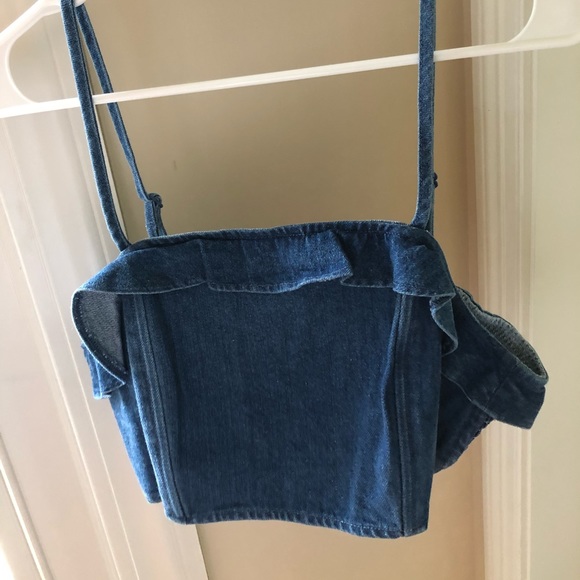 NWT American Eagle Denim Crop Tank - Picture 1 of 4
